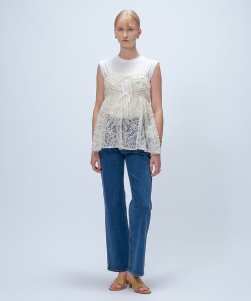 cloenc（クロエンス）の「【手洗い可】レースキャミソール（タンクトップ・レディース・ブラック系3/ホワイト系6・02）」の3枚目の写真