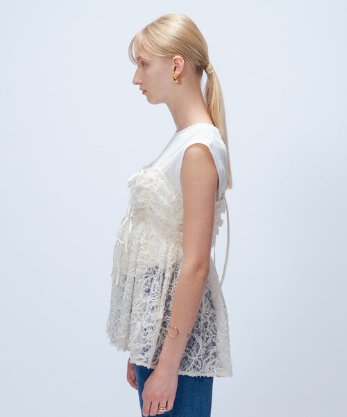 cloenc（クロエンス）の「【手洗い可】レースキャミソール（タンクトップ・レディース・ブラック系3/ホワイト系6・02）」の5枚目の写真