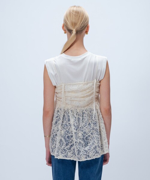 cloenc（クロエンス）の「【手洗い可】レースキャミソール（タンクトップ・レディース・ブラック系3/ホワイト系6・02）」の6枚目の写真