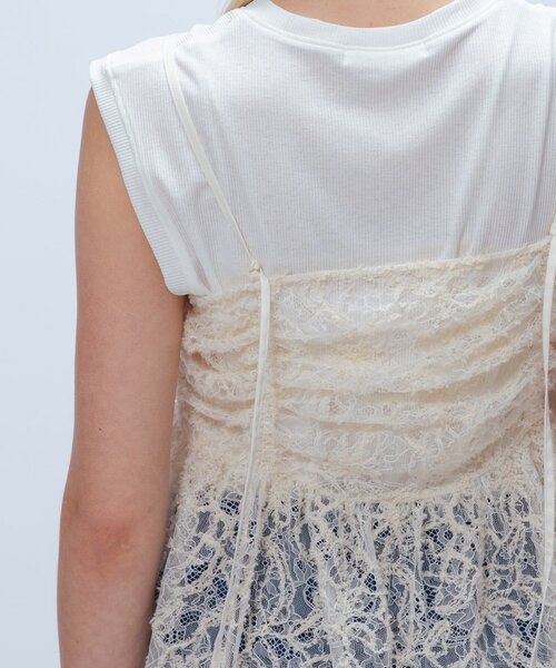 cloenc（クロエンス）の「【手洗い可】レースキャミソール（タンクトップ・レディース・ブラック系3/ホワイト系6・02）」の7枚目の写真