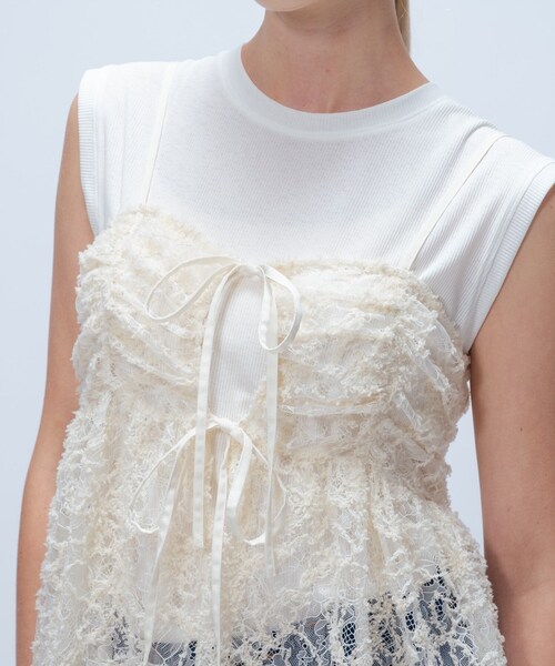 cloenc（クロエンス）の「【手洗い可】レースキャミソール（タンクトップ・レディース・ブラック系3/ホワイト系6・02）」の8枚目の写真