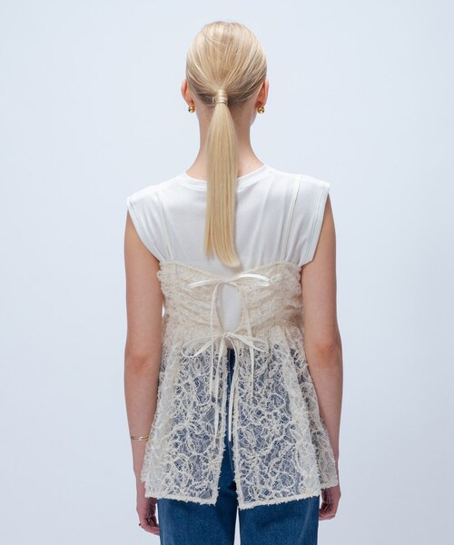 cloenc（クロエンス）の「【手洗い可】レースキャミソール（タンクトップ・レディース・ブラック系3/ホワイト系6・02）」の12枚目の写真