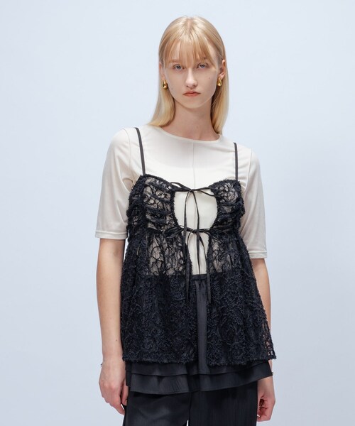 cloenc（クロエンス）の「【手洗い可】レースキャミソール（タンクトップ・レディース・ブラック系3/ホワイト系6・02）」の14枚目の写真