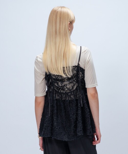 cloenc（クロエンス）の「【手洗い可】レースキャミソール（タンクトップ・レディース・ブラック系3/ホワイト系6・02）」の16枚目の写真