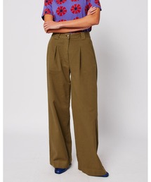 Pleated wide-leg pants