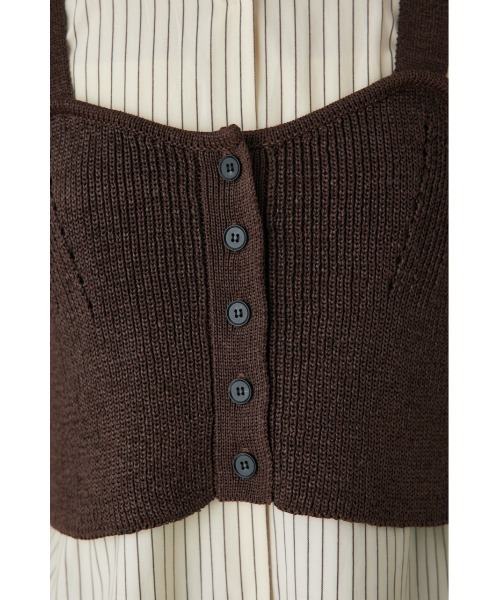 crie conforto（クリーコンフォルト）の「ストローヤーンビスチェ　ニット（タンクトップ・レディース・チャコールグレー/ブラウン・FREE）」の9枚目の写真