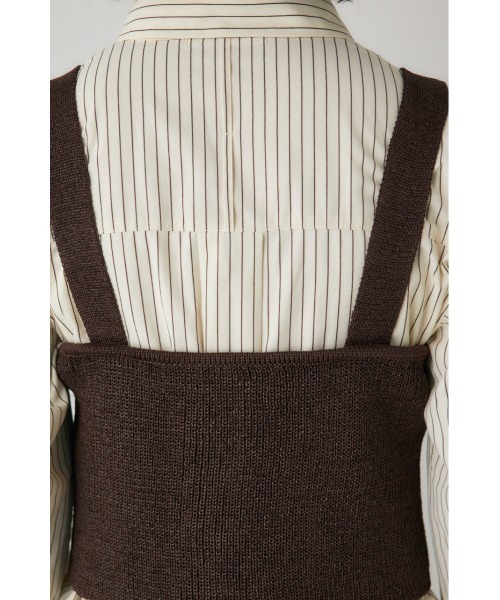 crie conforto（クリーコンフォルト）の「ストローヤーンビスチェ　ニット（タンクトップ・レディース・チャコールグレー/ブラウン・FREE）」の10枚目の写真
