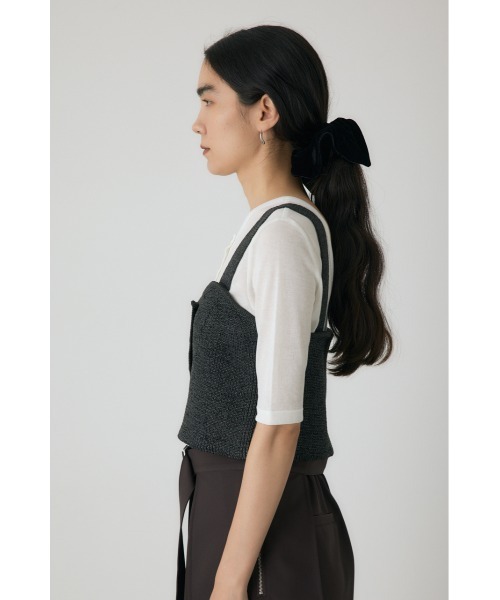 crie conforto（クリーコンフォルト）の「ストローヤーンビスチェ　ニット（タンクトップ・レディース・チャコールグレー/ブラウン・FREE）」の16枚目の写真