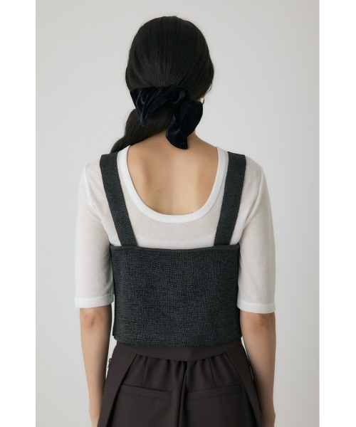 crie conforto（クリーコンフォルト）の「ストローヤーンビスチェ　ニット（タンクトップ・レディース・チャコールグレー/ブラウン・FREE）」の17枚目の写真