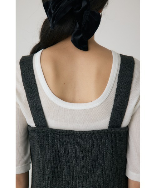 crie conforto（クリーコンフォルト）の「ストローヤーンビスチェ　ニット（タンクトップ・レディース・チャコールグレー/ブラウン・FREE）」の19枚目の写真