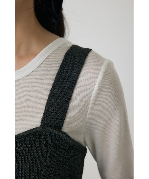 crie conforto（クリーコンフォルト）の「ストローヤーンビスチェ　ニット（タンクトップ・レディース・チャコールグレー/ブラウン・FREE）」の20枚目の写真