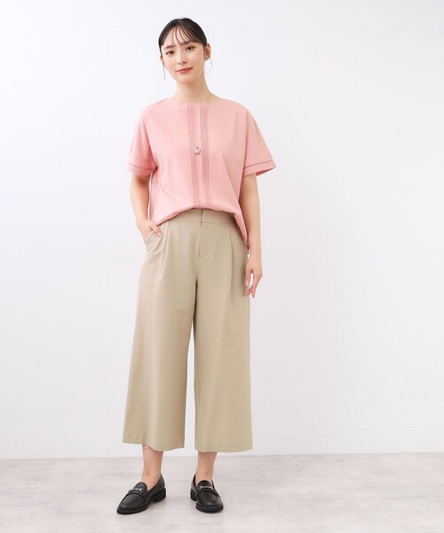 Reflect（リフレクト）の「【お腹・腰周りすっきり見え◎】ストレッチワイドクロップドパンツ（その他パンツ・レディース・ベージュ/キャメル/グリーン系・07/13/09/11）」の12枚目の写真