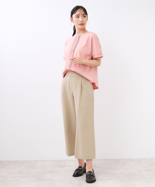 Reflect（リフレクト）の「【お腹・腰周りすっきり見え◎】ストレッチワイドクロップドパンツ（その他パンツ・レディース・ベージュ/キャメル/グリーン系・07/13/09/11）」の13枚目の写真