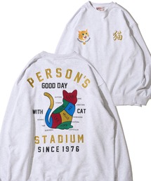 PERSON'S（パーソンズ）の「【PERSON’S STADIUM / パーソンズスタジアム】スーベニアCAT クルーネックスウェットプルオーバー（スウェット）」