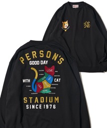【PERSON’S STADIUM / パーソンズスタジアム】スーベニアCAT クルーネックスウェットプルオーバー