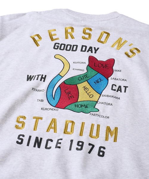 PERSON'S（パーソンズ）の「【PERSON’S STADIUM / パーソンズスタジアム】スーベニアCAT クルーネックスウェットプルオーバー（スウェット・レディース・オートミール/ネイビー/ブラック・MEDIUM/LARGE/X-LARGE）」の6枚目の写真