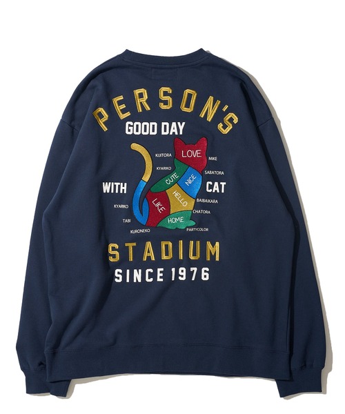 PERSON'S（パーソンズ）の「【PERSON’S STADIUM / パーソンズスタジアム】スーベニアCAT クルーネックスウェットプルオーバー（スウェット・レディース・オートミール/ネイビー/ブラック・MEDIUM/LARGE/X-LARGE）」の10枚目の写真