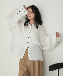 forksy. | 【forksy.】シャドーストライプワイドスリーブシャツ(シャツ/ブラウス)