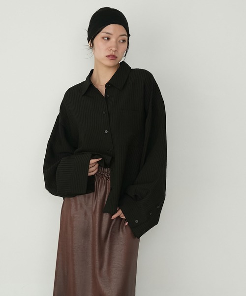 forksy.(フォルクシー)の「【forksy.】シャドーストライプワイドスリーブシャツ(シャツ/ブラウス・レディース・オフホワイト/ブラック・FREE)」の16枚目の写真
