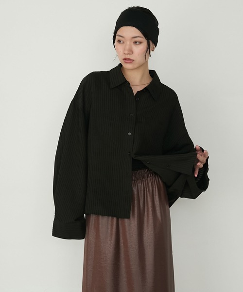 forksy.(フォルクシー)の「【forksy.】シャドーストライプワイドスリーブシャツ(シャツ/ブラウス・レディース・オフホワイト/ブラック・FREE)」の17枚目の写真