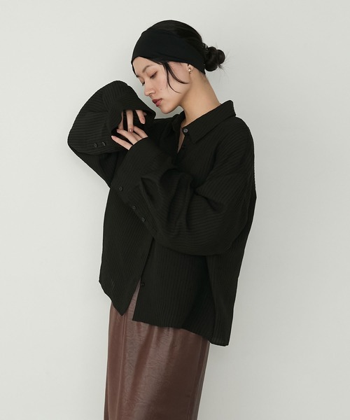 forksy.(フォルクシー)の「【forksy.】シャドーストライプワイドスリーブシャツ(シャツ/ブラウス・レディース・オフホワイト/ブラック・FREE)」の18枚目の写真