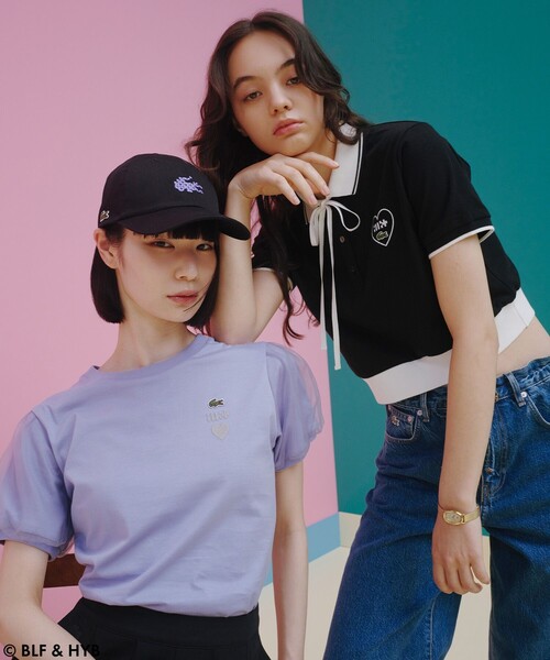【新品未使用】Lacoste （ラコステ）水着上下セット9M/ゴーグル・キャップ ラコステ キャップ バイカラー[品番：OTCM0000571
