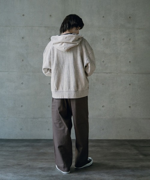 RATTLE TRAP(ラトルトラップ)の「短丈ルーズシルエットスノー加工パーカー(パーカー・メンズ・ブラック/グレー・L/M)」の15枚目の写真