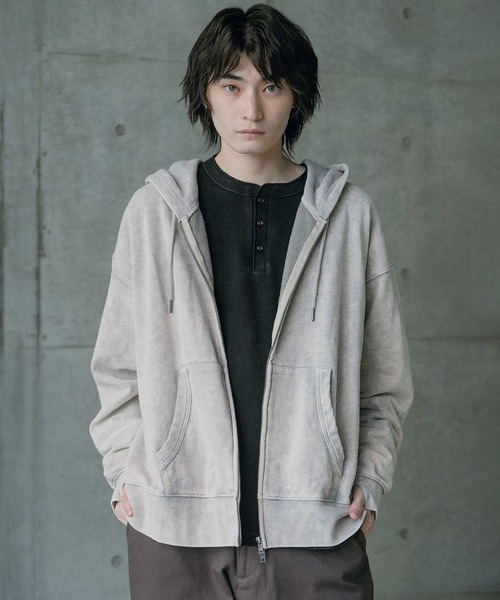RATTLE TRAP(ラトルトラップ)の「短丈ルーズシルエットスノー加工パーカー(パーカー・メンズ・ブラック/グレー・L/M)」の17枚目の写真