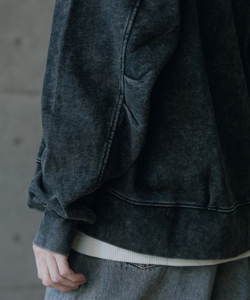 RATTLE TRAP(ラトルトラップ)の「短丈ルーズシルエットスノー加工パーカー(パーカー・メンズ・ブラック/グレー・L/M)」の14枚目の写真