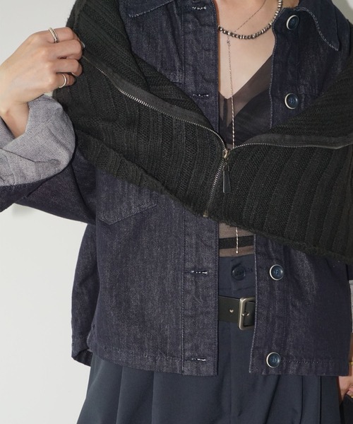 chuclla（チュクラ）の「フロントジップ ニットケープ chw25a044（ニット/セーター・レディース・ダークグレー/ブラック・FREE）」の13枚目の写真