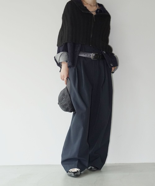 chuclla（チュクラ）の「フロントジップ ニットケープ chw25a044（ニット/セーター・レディース・ダークグレー/ブラック・FREE）」の14枚目の写真