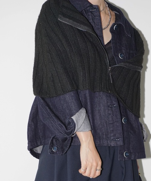 chuclla（チュクラ）の「フロントジップ ニットケープ chw25a044（ニット/セーター・レディース・ダークグレー/ブラック・FREE）」の16枚目の写真