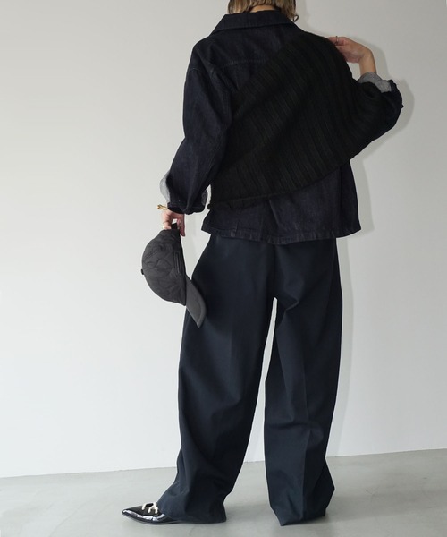 chuclla（チュクラ）の「フロントジップ ニットケープ chw25a044（ニット/セーター・レディース・ダークグレー/ブラック・FREE）」の17枚目の写真