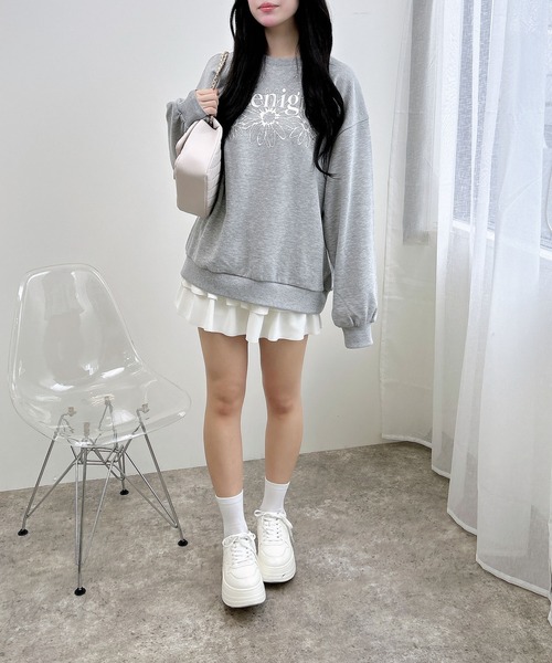 INGNI(イング)の「【WEB限定】フラワーロゴスウェット(スウェット・レディース・グレー×ホワイト/ホワイト×ピンク/ブラック×ピンク/ベージュ系その他・M)」の12枚目の写真