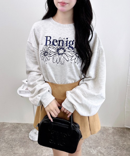 INGNI(イング)の「【WEB限定】フラワーロゴスウェット(スウェット・レディース・グレー×ホワイト/ホワイト×ピンク/ブラック×ピンク/ベージュ系その他・M)」の18枚目の写真