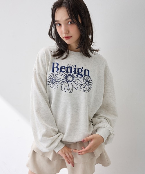 INGNI(イング)の「【WEB限定】フラワーロゴスウェット(スウェット・レディース・グレー×ホワイト/ホワイト×ピンク/ブラック×ピンク/ベージュ系その他・M)」の13枚目の写真