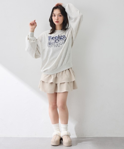 INGNI(イング)の「【WEB限定】フラワーロゴスウェット(スウェット・レディース・グレー×ホワイト/ホワイト×ピンク/ブラック×ピンク/ベージュ系その他・M)」の16枚目の写真