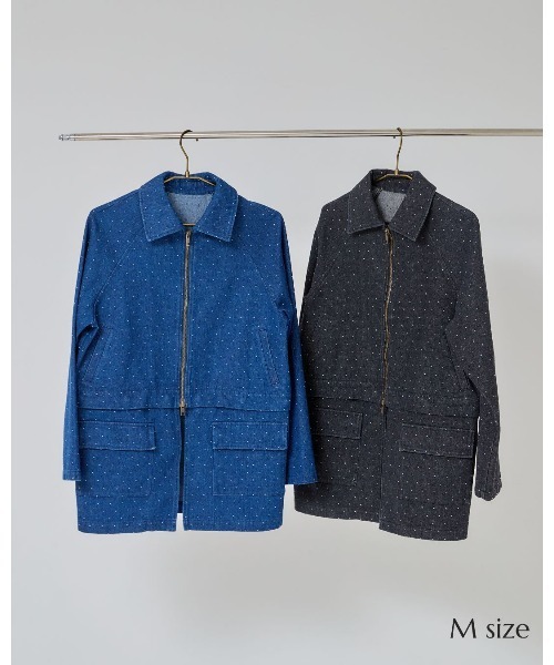 LANTINAM(ランティナム)の「ドットデニムカバーオール(ブルゾン・レディース・ブラック/ブルー・LARGE/MEDIUM)」の10枚目の写真