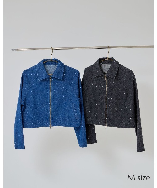 LANTINAM(ランティナム)の「ドットデニムカバーオール(ブルゾン・レディース・ブラック/ブルー・LARGE/MEDIUM)」の11枚目の写真