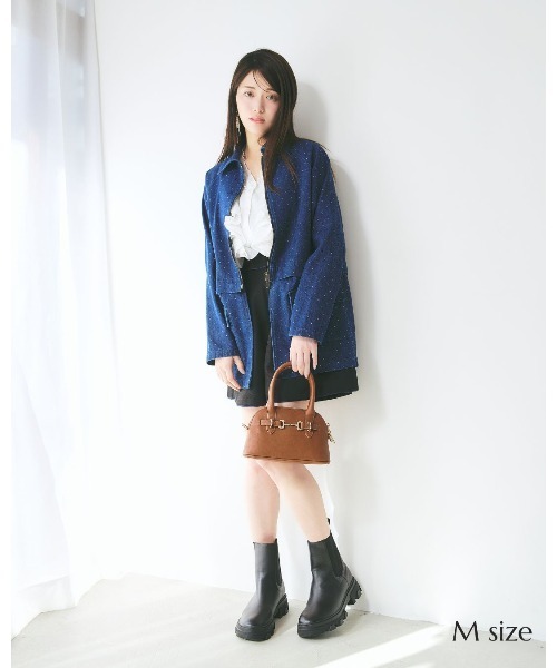 LANTINAM(ランティナム)の「ドットデニムカバーオール(ブルゾン・レディース・ブラック/ブルー・LARGE/MEDIUM)」の7枚目の写真