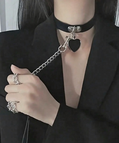 SILVER BULLET（シルバーバレット）の「『CN SELECT/シ－エヌセレクト』ハートモチーフロングチェーンチョーカー【Y】【CN】（チョーカー・レディース・ブラック・FREE）」の4枚目の写真