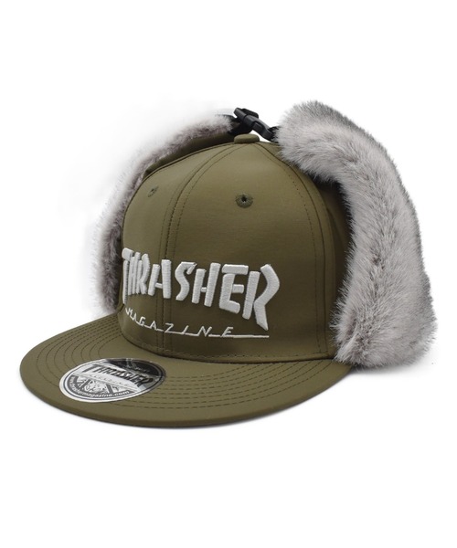 THRASHER（スラッシャー）の「THRASHER/スラッシャー キャップ フライトキャップ 撥水25TH-C50（キャップ・メンズ・カーキ/ブラック・FREE）」の2枚目の写真
