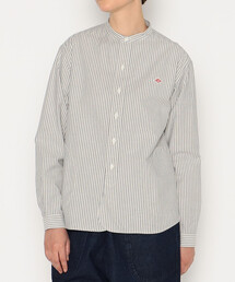 DANTON | WOMEN'S OXFORD BAND COLLAR SHIRT PATTERN(シャツ/ブラウス)