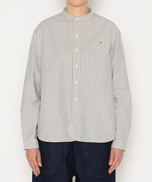 DANTON（ダントン）の「WOMEN'S OXFORD BAND COLLAR SHIRT PATTERN（シャツ/ブラウス・レディース・グリーン系その他/ブルー系その他5/ブラック系その他・36/38/34）」の5枚目の写真