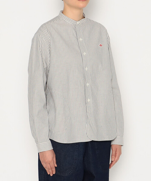 DANTON（ダントン）の「WOMEN'S OXFORD BAND COLLAR SHIRT PATTERN（シャツ/ブラウス・レディース・グリーン系その他/ブルー系その他5/ブラック系その他・36/38/34）」の6枚目の写真