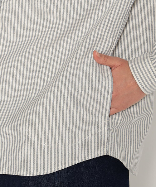 DANTON（ダントン）の「WOMEN'S OXFORD BAND COLLAR SHIRT PATTERN（シャツ/ブラウス・レディース・グリーン系その他/ブルー系その他5/ブラック系その他・36/38/34）」の14枚目の写真