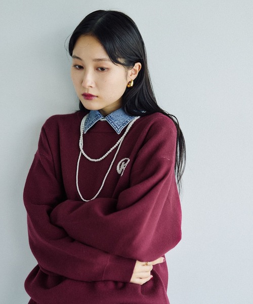 LEPSIM（レプシィム）の「12ゲージアソートロゴプルオーバー2　532508（ニット/セーター・レディース・ボルドー/グレー/オフホワイト/ネイビー・FREE）」の21枚目の写真