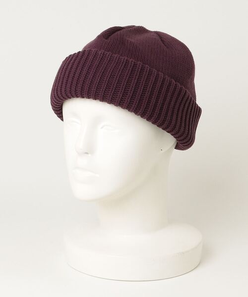 crepuscule（クレプスキュール）の「crepuscule Knit Cap 1 (2503-024)（ニットキャップ/ビーニー・メンズ・パープル/ブラック・FREE）」の2枚目の写真