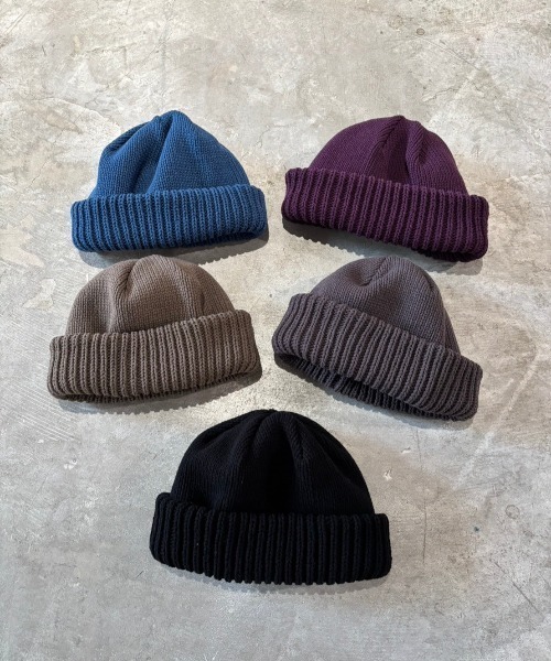 crepuscule（クレプスキュール）の「crepuscule Knit Cap 1 (2503-024)（ニットキャップ/ビーニー・メンズ・パープル/ブラック・FREE）」の3枚目の写真