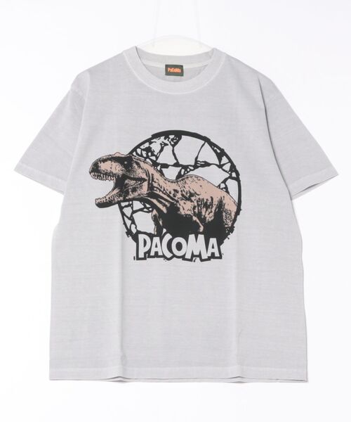 NO WAY(ノーウェイ)の「/PaCoMa/パコマ/Tyranno saurus TEE (ADULT)(Tシャツ/カットソー・メンズ・ライトグレー/スミクロ/サックスブルー/オフホワイト・X-LARGE/LARGE/MEDIUM)」の1枚目の写真